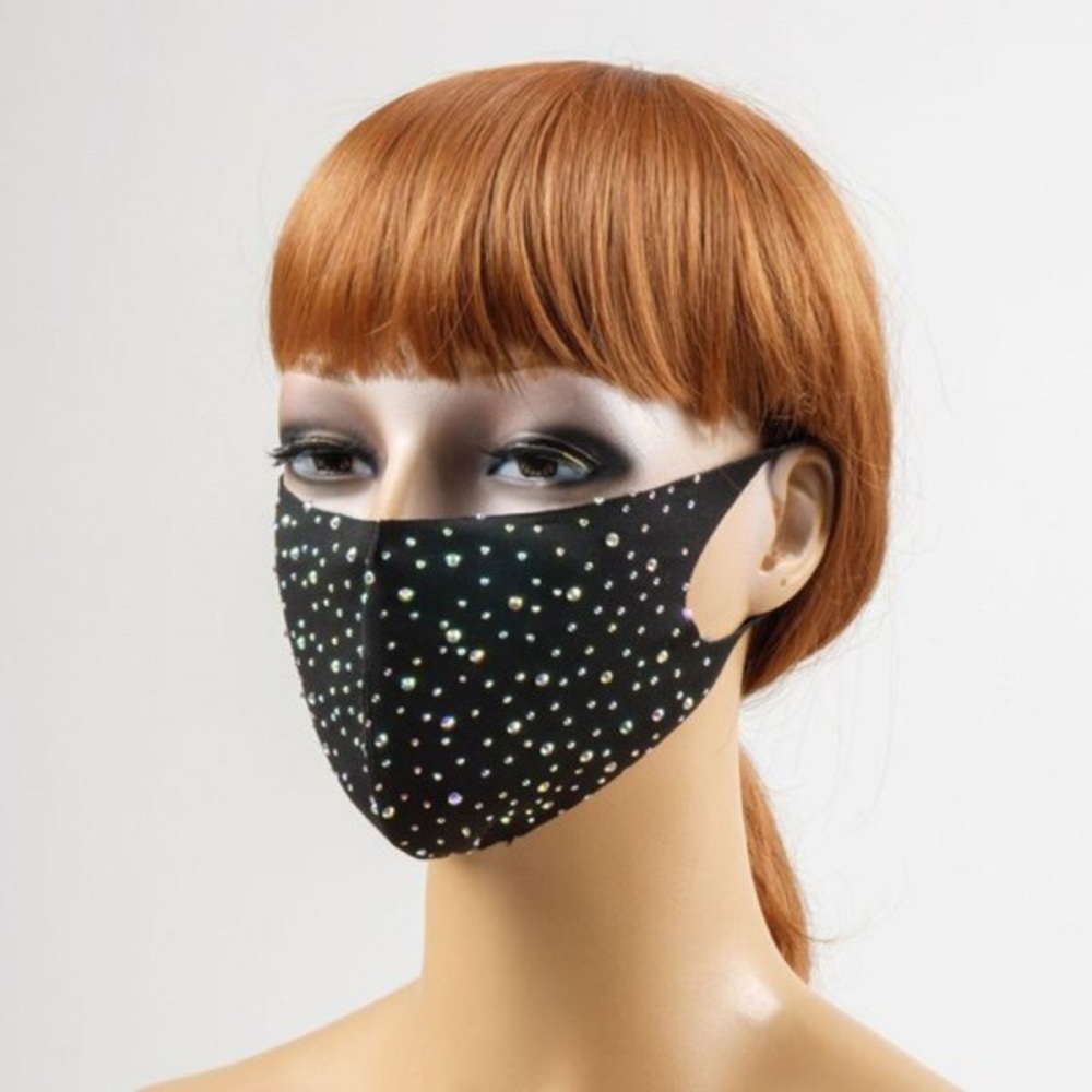 Sparkly Rhinestones Reusable Fashion Face Mask - Picture 3 of 12